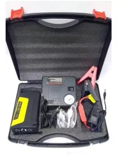 KIT DESBARE- INICIADOR DE BATERIAS + COMPRESOR DE AIRE + POWER BANK CON LINTERNA