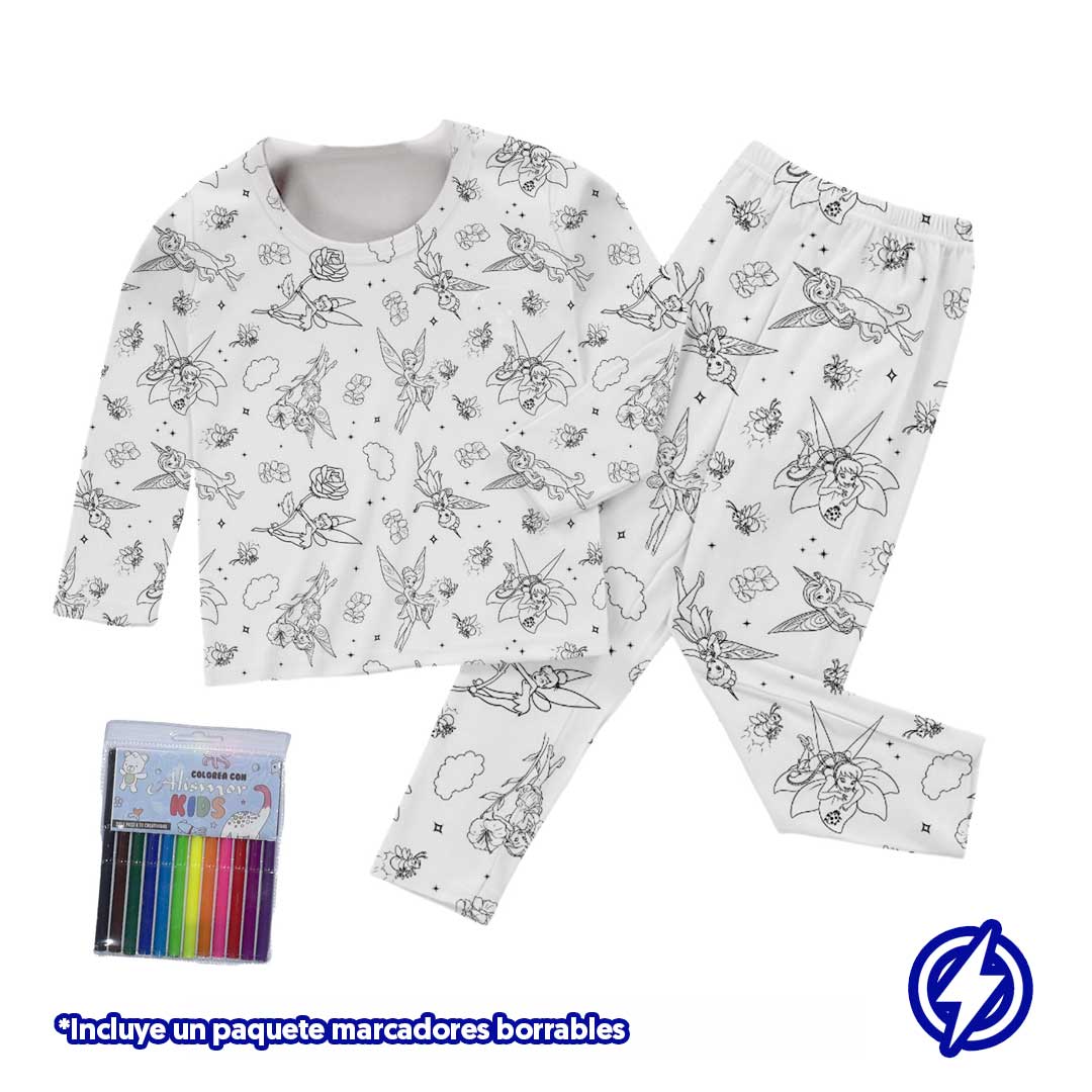 Pijama para colorear + kit de marcadores gratis