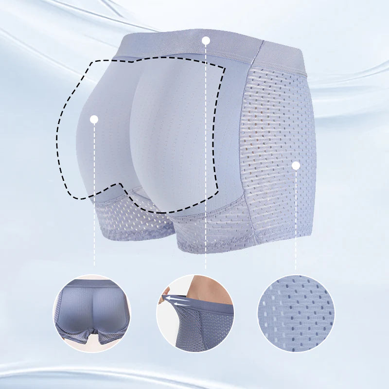 ROPA INTERIOR TRANSPIRABLE DE SEDA DE HIELO CON REALCE X3 🍑