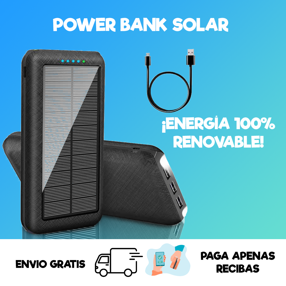 POWER BANK SOLAR - CARGA TODOS TUS DISPOSITIVOS🔋