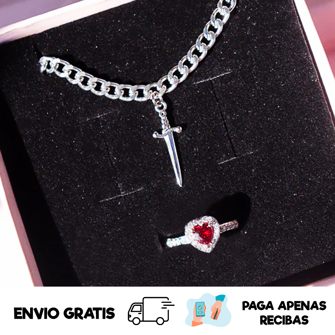 ANILLO Y PULSERA ESPADA PAREJA ❤️