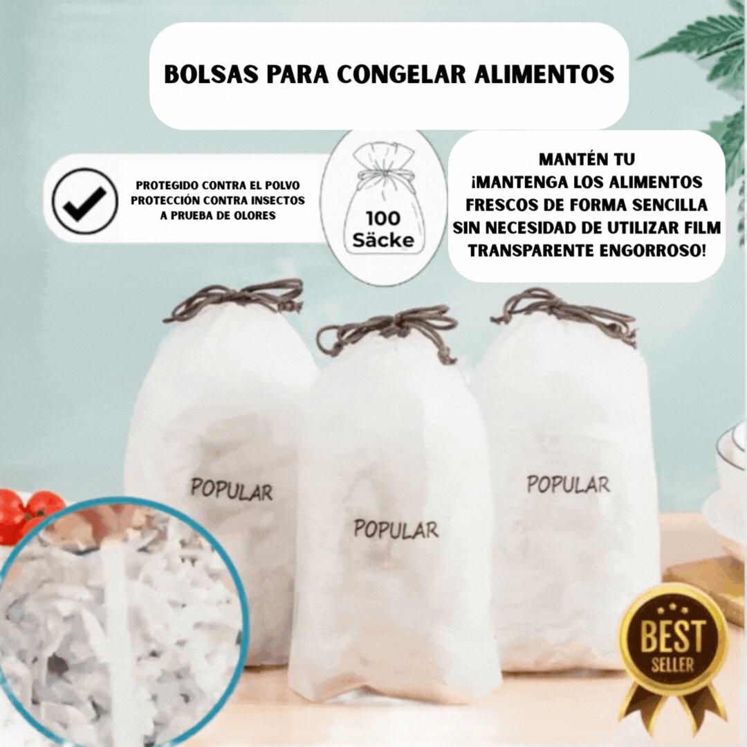 🥗ECOFRESCOS® BOLSAS CONSERVADORAS DE ALIMENTOS X 100 UNIDADES