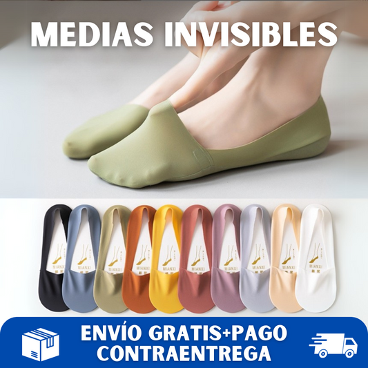 👣 PIESVELVET® PACK X 6 PARES de Medias invisibles COLORES SURTIDOS