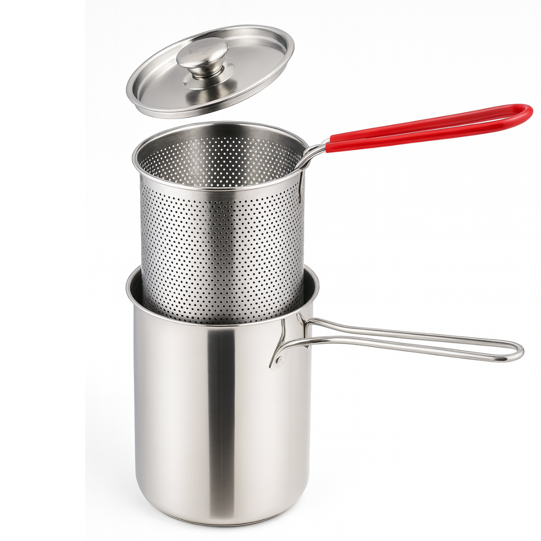 Olla freidora multifuncional 1200 ML CON TAPA 🍲- Prepara tus comidas favoritas sin problema