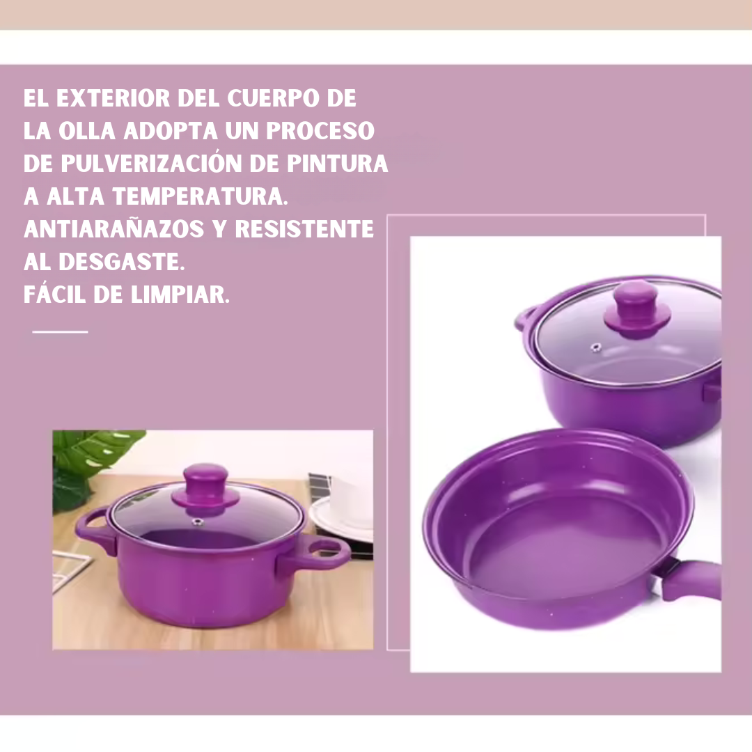 🍲VIOLUXE® Combo de ollas anti adherentes
