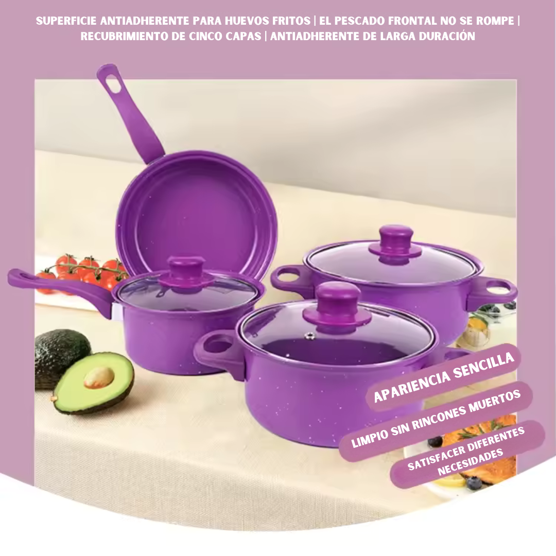 🍲VIOLUXE® Combo de ollas anti adherentes