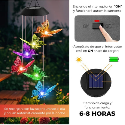 Candelabros mariposas panelsolar