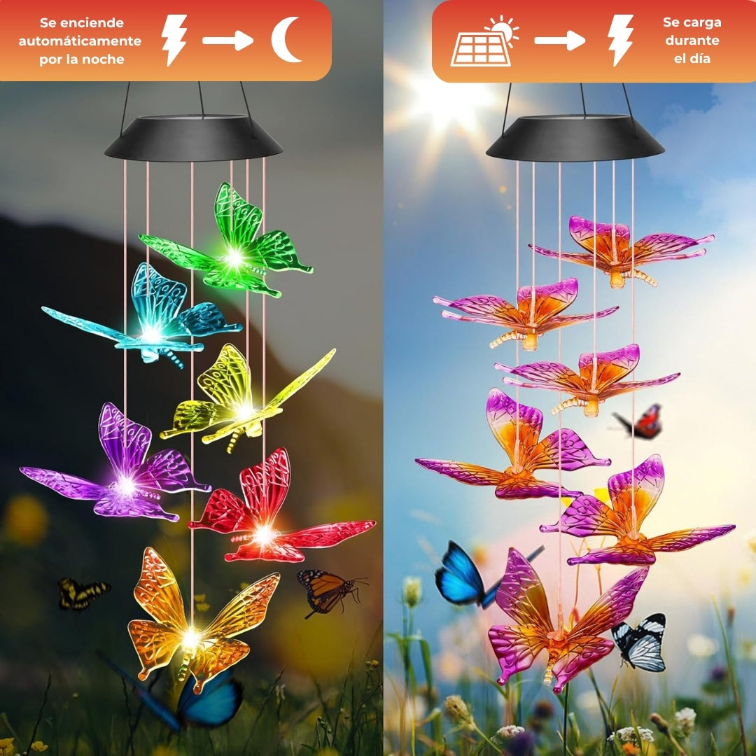 Candelabros mariposas panelsolar