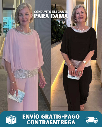 CONJUNTO DAMA ELEGANTE DE 2 PIEZAS 🌸