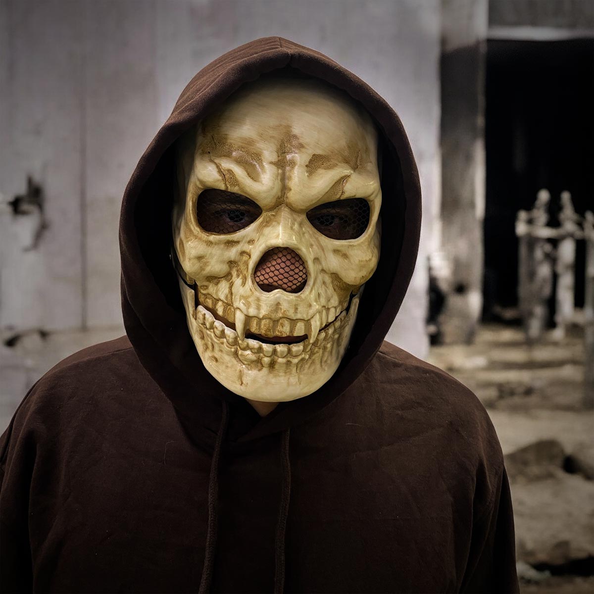 La calabera mas aterradora de Halloween: Máscara Calavera Mandíbula Móvil💀🎃