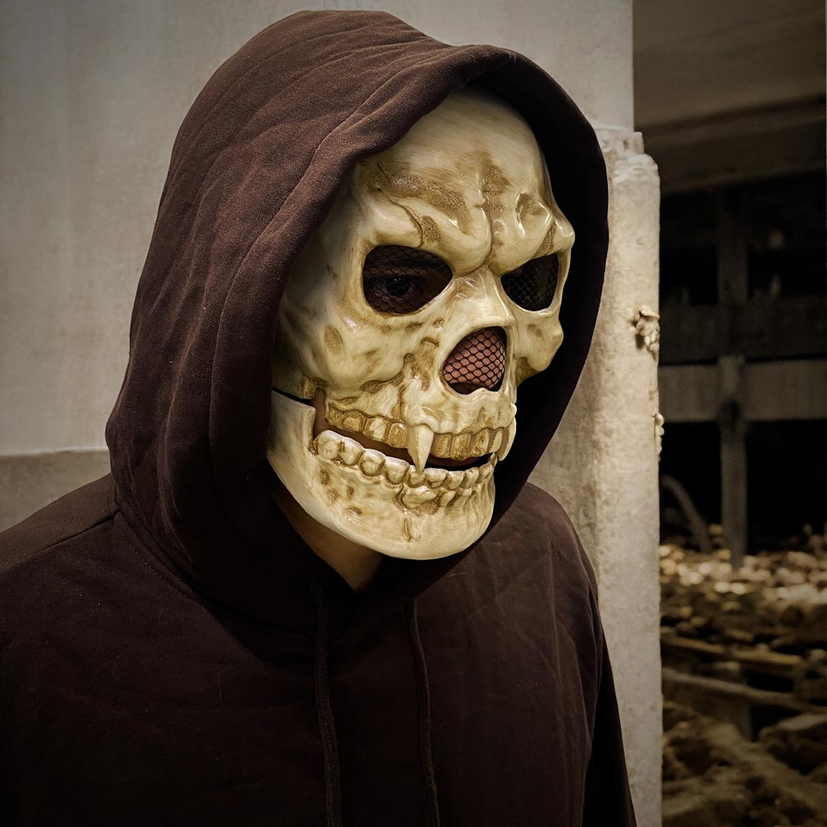 La calabera mas aterradora de Halloween: Máscara Calavera Mandíbula Móvil💀🎃