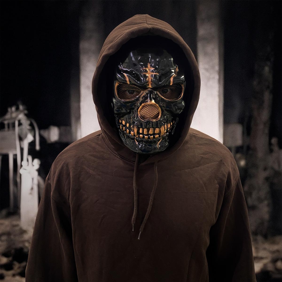 La calabera mas aterradora de Halloween: Máscara Calavera Mandíbula Móvil💀🎃