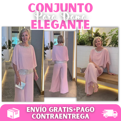 CONJUNTO DAMA ELEGANTE DE 2 PIEZAS 🌸
