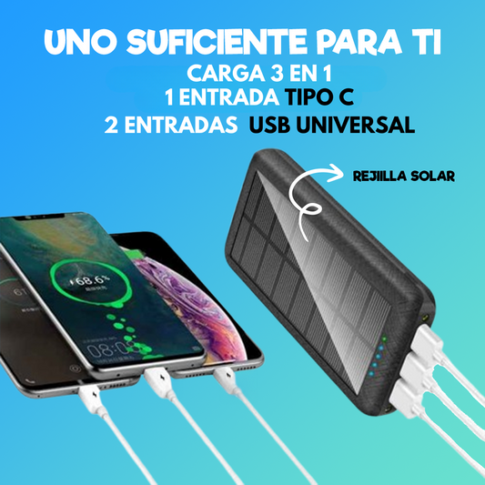 POWER BANK SOLAR - CARGA TODOS TUS DISPOSITIVOS🔋