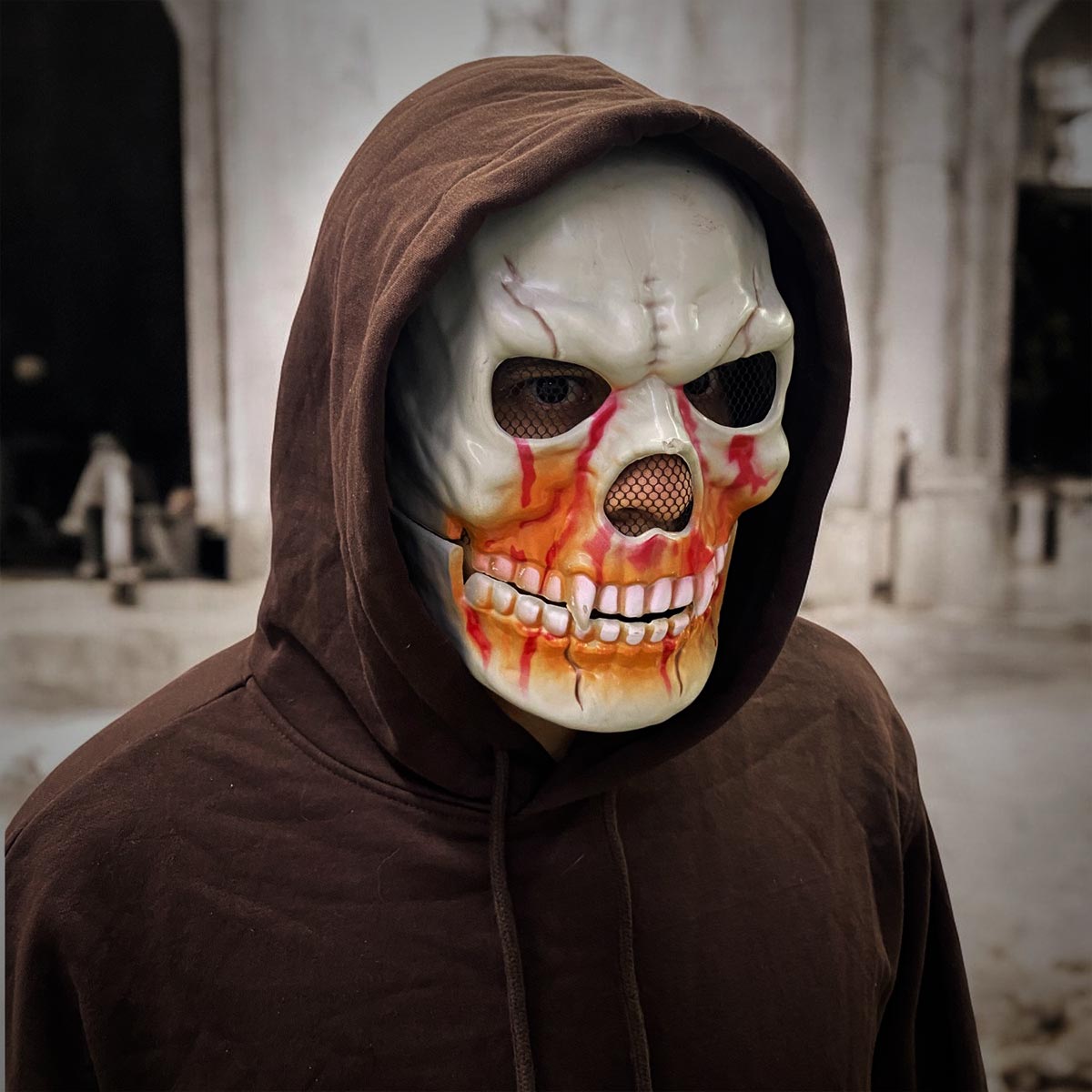 La calabera mas aterradora de Halloween: Máscara Calavera Mandíbula Móvil💀🎃