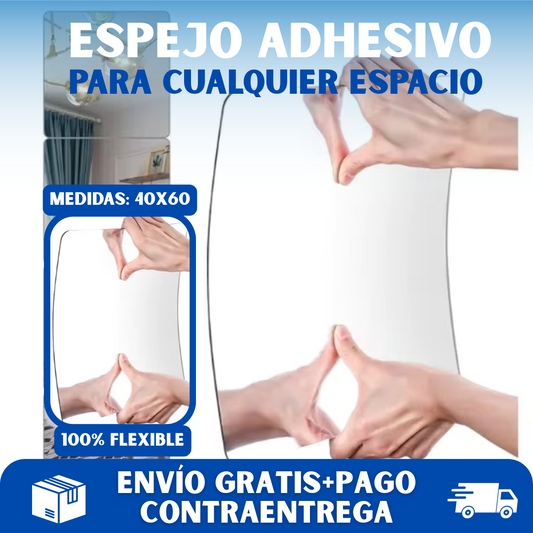 🪞REFLEJA HOGAR® - Espejo adhesivo para cualquier tipo de espacios 40x 60 CM