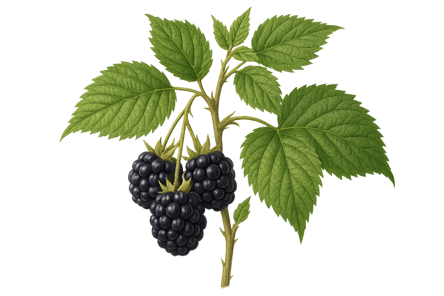 planta de moras en estilo real sin fondo en png